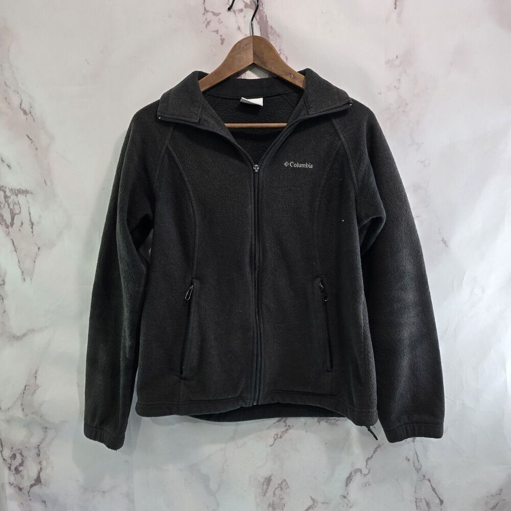 Columbia Jacket Womens Medium Black Fleece Benton Springs Mock Full Zip